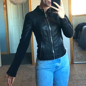 Express Faux-Leather Moto Jacket